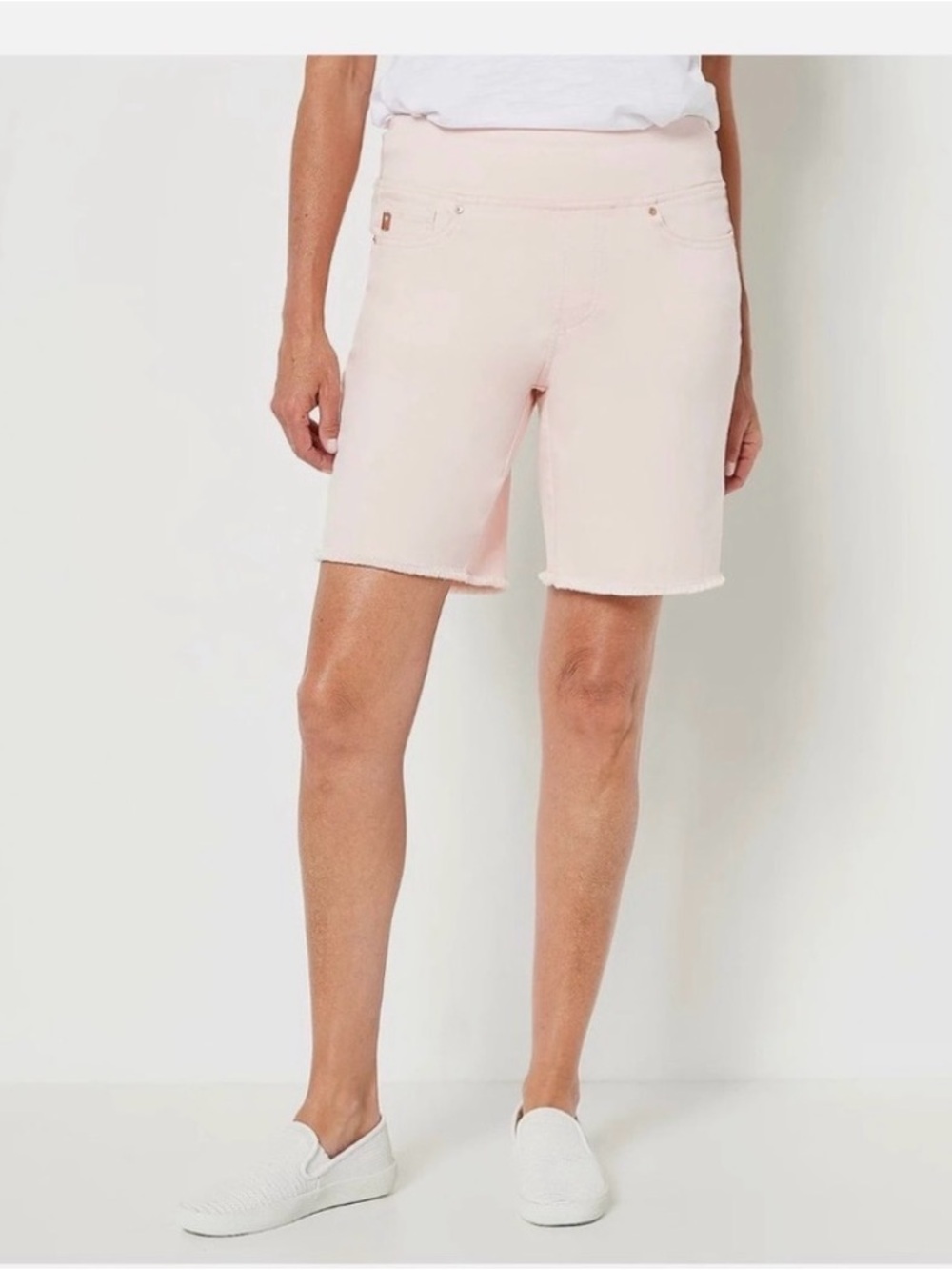 NWOT Belle by Kim Gravel Soft Blush High-Rise Bermuda Shorts PLUS size pink